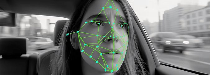 Facial tracking passenger context inside a moving vehicle